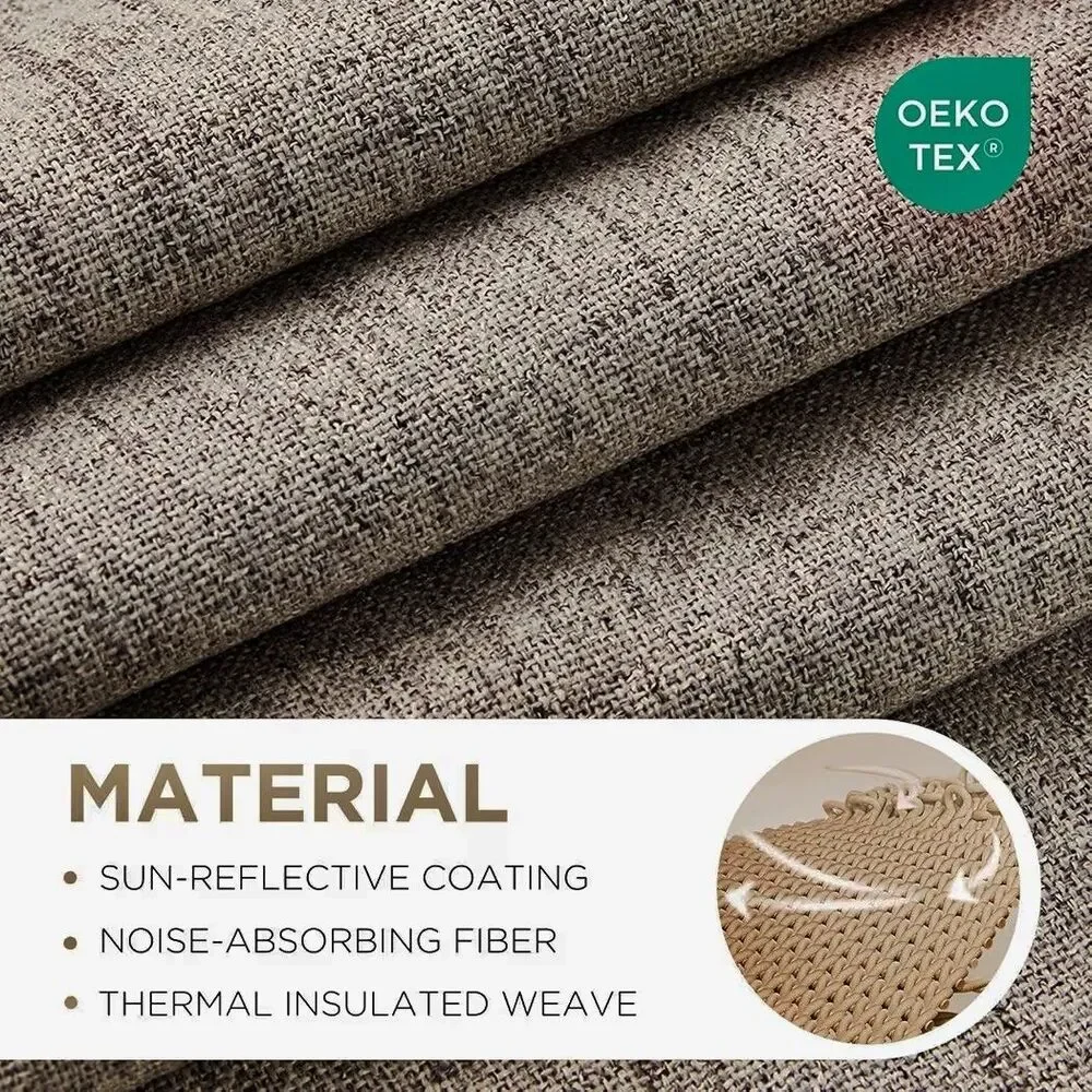 Joydeco Blackout Curtains 84 x 52, 2 Panels, Linen, Rod Pocket New w/o Orig Pkg